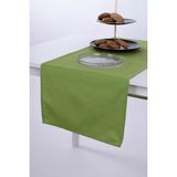 Keten Runner Leke Tutmaz Kumaş Yeşil 40x140 - 40 x 140 cm