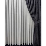 Keten Titi Ince Yağmur Desenli 1-3 Sık Pileli Tül Perde 250 x 200 cm - Kırık Beyaz