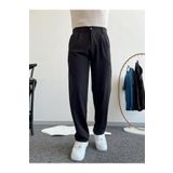 ketench Erkek Pileli Baggy Beli Lastikli Kumaş Pantolon-Siyah() E1010