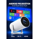 KETENOFFİCİAL Android Taşınabilir Projeksiyon Dahili Hoparlör ve Wifi Akıllı Sinema Beyaz Projektör