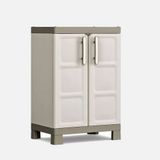 Keter 65x45x97 cm Bej Excellence Kısa 2 Raflı Plastik Dolap