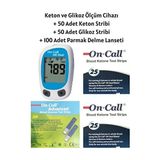 Keton ve Şeker Ölçüm Cihazı Seti, 50 Keton ve 50 Şeker Stribi