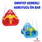 Kette Çocuk Salıncağı Koruyucu Ön Barlı İpli Salıncak Emniyet Kemerli Çocuk Salıncağı Bahçe Salınçağı