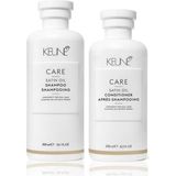 Keune Satin Oil 300 ml Şampuan + Satin Oil 250 ml Kuru Cansız Saçlara Özel Saç Kremi