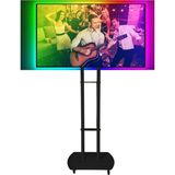 Kevega Tekerlekli Mobil Televizyon Standı + Tv Renk Senkronizasyon Cihazı (Ambilight Uyumlu) - Siyah