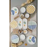 Kevin Seramik Hand Made 14 Parça 6 Kişilik Modern Kahvaltı Takımı- Lüx Kahvaltılık Sunum Tabağı Seti