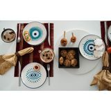 Kevin Seramik Handmade 6 Parça Nazar Boncuklu Pasta Takımı & Lüx Sunum Servisleri