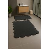 KEVLİNE Banyo Paspası Düz Papatya Şekilli İkili Klozet Takımı 80x120 - 50x80 ,Yumuşak soft tuşeli