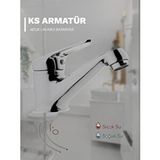 Kevser Su Armatürleri Lavabo Baratya Krom Gümüş
