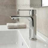 Kevser Su Armatürleri Lüx Yüksek Lavabo Bataryası Gümüş