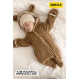 KEY KIDS Welsoft Bebek Kışlık Bej Tulum Dış Giyim Kalın Unisex 0-3 / 18 Ay Premium Peluş Uyku Tulumu - 50P-Pembe - 6 - 9 Ay