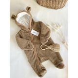 KEY KIDS Welsoft Bebek Kışlık Bej Tulum Dış Giyim Kalın Unisex 0-3 / 18 Ay Premium Peluş Uyku Tulumu - 50P-Pembe - 9 - 12 Ay