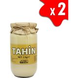 Key Market 2 Kg Cam Kavanoz Tahin -%100 Doğal - Şekersiz- Katkısız - Veganlara Uygun - İnce Öğütülmüş Susam - Geleneksel Lezzet - Kahvaltı İçin İdeal - Pekmezle Karıştırılabilir - Demir Kaynağı