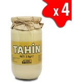 Key Market 4 Kg Cam Kavanoz Tahin -%100 Doğal - Şekersiz- Katkısız - Veganlara Uygun - İnce Öğütülmüş Susam - Geleneksel Lezzet - Kahvaltı İçin İdeal - Pekmezle Karıştırılabilir - Demir Kaynağı