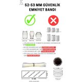 Key Market Standart Kavanoz Güvenlik Emniyet Bandı 100 Adet, 52-53mm Ağız Çapına Uygun,90x30mm Boyut, Baskılı