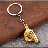 Key Oto Turbo Tasarımlı Anahtarlık-Metalik Krom Gold Renk