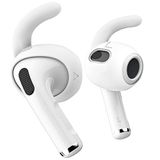 Keybudz EarBuddyz Apple AirPods 3 için silikon kulaklık başlıkları, EarPods kulaklık aksesuarı, kulak kancası, kaymaz, spor, beyaz, orta