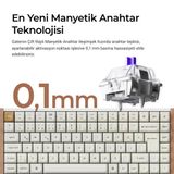 Keychron K2 He Kablosuz Manyetik Anahtar Türkçe Beyaz Klavye Gateron Çift Raylı Manyetik Bulutsu Anahtarlar K2h-Q1-Tr Beyaz