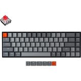 Keychron K6 65% Compact Kablosuz Mekanik Oyuncu Klavyesi-Hot-Swappable-Bluetooth 5.1-Multitasking-Rgb LED Backlit-N-Key Rollover-Gateron G-Pro Red Switch-Uçak Sınıfı Aluminum - Siyah