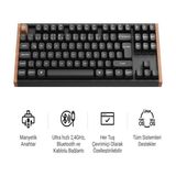 Keychron K8 He Kablosuz Gateron Çift Raylı Manyetik Anahtar Özel Klavye (K8H-F1-TR) - Siyah