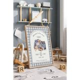 KEYFHOME Kişiye Özel Doğum Bilgili Vintage Erkek Bebek Çerçeveli MDF Tablo Poster Bebek Odası Duvar Dekoru