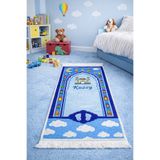 KEYFHOME Mavi Cami Desenli İsimli Seccade , Namazlık - 40x95 Cm