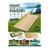Keyfi Sepet 170x85 cm Piknik Kamp ve Plaj Hasırı Katlanabilir Su Geçirmez Taşınabilir Hasır Mat – Mavi & Yeşil