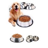 Keyfi Sepet 2 Adet Paslanmaz Çelik Mama Ve Su Kabı, Alt Taban 16 Cm (250 ML-8 OZ)