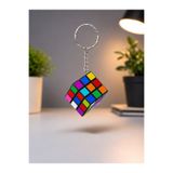 Keyfi Sepet 3x3 Zeka Küpü Anahtarlık | Mini Rubik Küp Anahtarlık | Döndürülebilir Stres Giderici Puzzle Anahtarlık