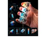 Keyfi Sepet 4'lü LED Işıklı Stres Klavyesi Anahtarlık Pilli Mekanik Tuşlu Fidget Oyuncak Mini Clicker