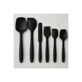 Keyfi Sepet 6lı Takım Yanmaz Yapışmaz Mutfak Pasta Slikon Yumurta Fırçası Kaşık Bıçak Spatula Seti siyah