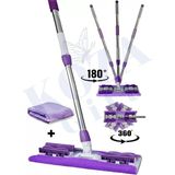 Keyfi Sepet İstediğin Bezi Tak Kullan Mandallı Kıskaçlı Her Bezle Uyumlu Mop + Yedek Bez Mor Yeşil