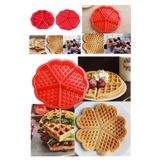 Keyfi Sepet Kalp Desenli 5 Bölmeli Silikon Waffle Kalıbı Fırın Ve Airfyer Kabı Kek Pasta