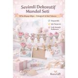 Keyfi Sepet Sevimli Desenli Mandal Seti 10’lu – Ahşap Fotoğraf Not Tutucu Klips – Dekoratif Mandallar