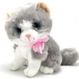 Keyfim Shop Berattoys 30 cm Sesli Peluş Kedi Miyavlayan Pelüş Kedi Peluş Oyuncak Kedi - 0315 Gri