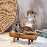 Keyfim Shop Beyaz Renkli Dekoratif Eyfel Kulesi Tasarımlı Kum Saati 18 cm Yükseklik 15 cm Genişlik