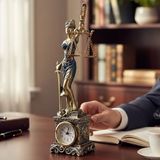 Keyfim Shop Dekoratif Büyük Boy Saatli Adalet Heykeli Biblo 26CM