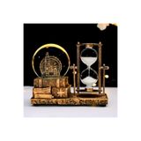 keyfim shop Kişiye Özel Retro Kitaplı Kar Küresi ve Kum Saati Masa Üstü Dekoru
