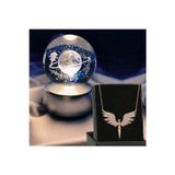 Keyfim Shop Satürn Işıklı Cam Küre 8cm*6cm Lotus Melek Kolye Hediyeli