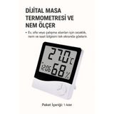 keyfisepet en keyifli sepet Dijital Masa Termometresi ve Nem Ölçer – Saat Göstergeli LCD Ekran