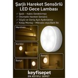 keyfisepet en keyifli sepet Şarjlı Hareket Sensörlü LED Gece Lambası – Kablosuz Akıllı Işık – Merdiven Dolap Koridor Aydınlatma