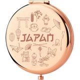 KEYHCIN Japonya Seyahat Cep Aynası Japonya Hatıra Hediyeleri Tokyo Seyahat Kompakt Makyaj Aynası Japonya Seyahat Seyahat Hediyeleri (Japonya-RG)