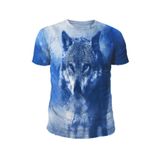 Keyif Fırtınası Mavi Kurt Baskılı Slim Fit Tişört