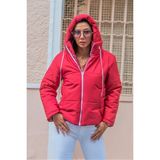 Keyifli Moda Kadın Bordo Su Geçirmez Kapüşonlu Şişme Mont - 40