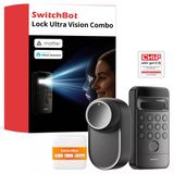 Keypad Vision Özellikli Switchbot Wlan Smart Lock Ultra, 3D Yüz/Parmak İzi Tanıma, Şarj Edilebilir Pilli Elektronik Kapı Kilidi, Yüzle Açılma, Parmak İzi, Kod, Alexa, Matter Desteği