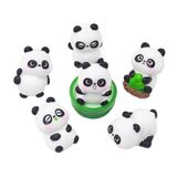 Keyrank Mini Reçine Panda Seti, Dollhouse Minyatür Minik Panda Figürleri, Mini Reçine Hayvanlar Peyzaj Dekorasyonu, Parti, Pasta, Peri Bahçe Süslemeleri için Sevimli Eşyalar Aksesuarları - 7 Adet