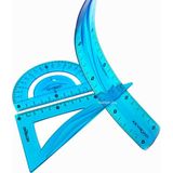 Keyroad 30 cm Esnek Kırılmaz Cetvel Gönye Seti - Mavi - çizim