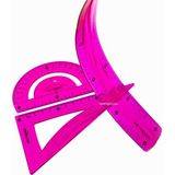 Keyroad 30 cm Esnek Kırılmaz Cetvel Gönye Seti - Pembe - çizim