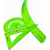 Keyroad 30 cm Esnek Kırılmaz Cetvel Gönye Seti - Yeşil - çizim