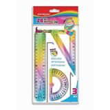 Keyroad Cetvel Takımı Kırılmaz Esnek Silikonlu Kırılmaz 3'Lü Gökkuşağı 20 Cm 1 Paket Cetvel Seti